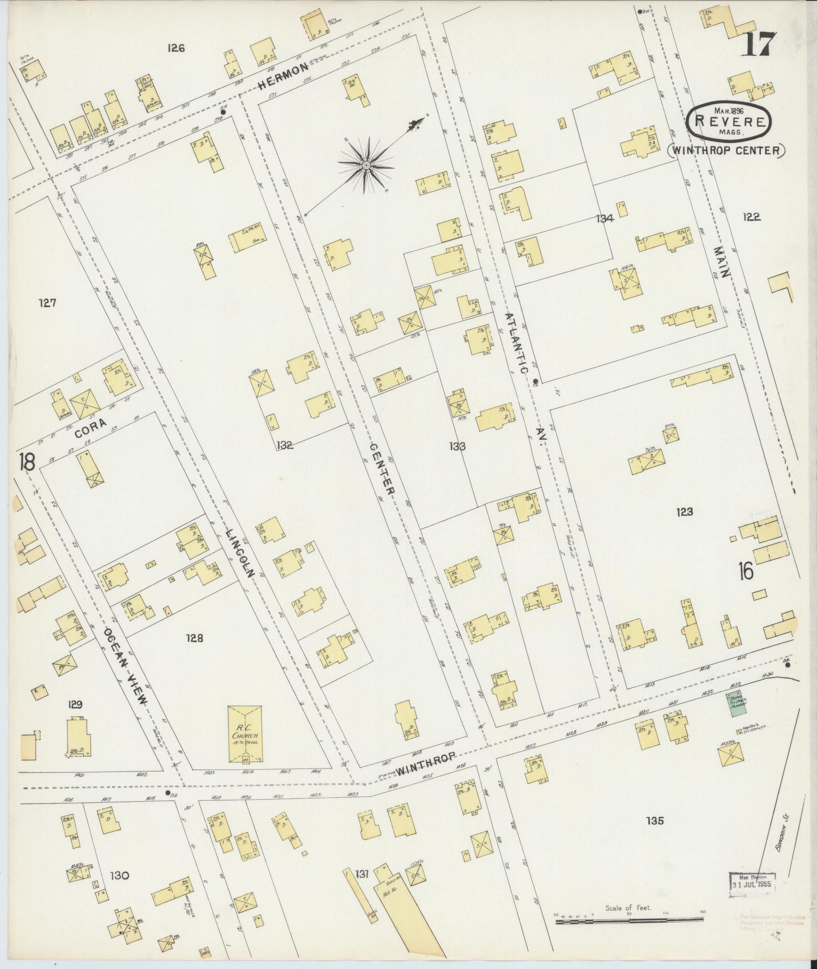 Sanborn Fire Insurance Map from Revere, Suffolk County, Massachusetts (1896), Sheet #0017 - Complete Map Set gallery image, historic Sanborn map, vintage wall art, Massachusetts Massachusetts