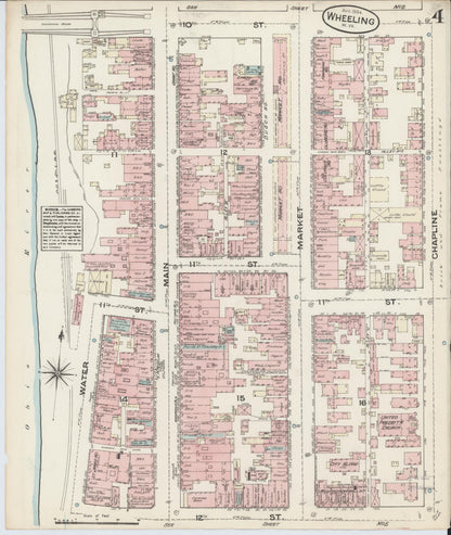 Sanborn Fire Insurance Map from Wheeling, Ohio County, West Virginia (1884), Sheet #0004 - Complete Map Set gallery image, historic Sanborn map, vintage wall art, West Virginia West Virginia