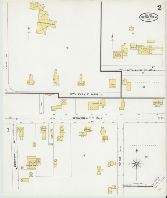 Sanborn Fire Insurance Map from Bethlehem, Grafton County, New Hampshire (1905), Sheet #0002 - Historic Sanborn Fire Insurance Map Print, vintage old map wall art, antique decor, genealogy gift, New Hampshire New Hampshire map
