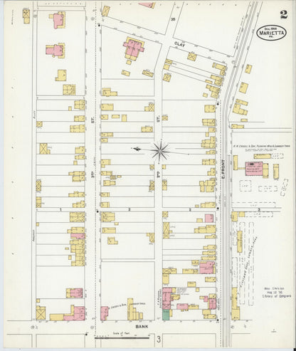 Sanborn Fire Insurance Map from Marietta, Lancaster County, Pennsylvania (1904), Sheet #0002 - Complete Map Set gallery image, historic Sanborn map, vintage wall art, Pennsylvania Pennsylvania