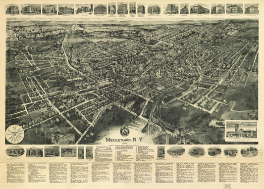 Middletown, N.Y. 1922 (1922) – Historic Bird’s-Eye View Panorama Print