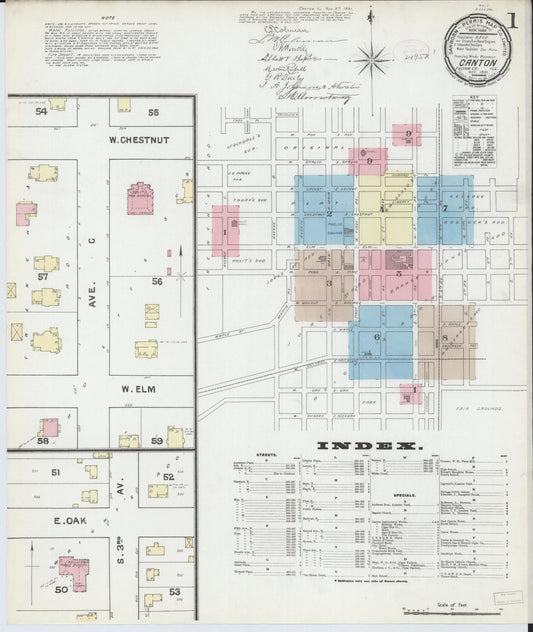 Sanborn Fire Insurance Map from Canton, Fulton County, Illinois (1891), Sheet #0001 - Historic Sanborn Fire Insurance Map Print, vintage old map wall art, antique decor, genealogy gift, Illinois Illinois map