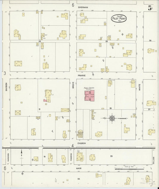 Sanborn Fire Insurance Map from Pilot Point, Denton County, Texas (1912), Sheet #0005 - Historic Sanborn Fire Insurance Map Print, vintage old map wall art, antique decor, genealogy gift, Texas Texas map