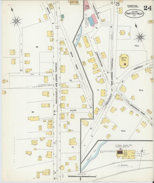 Sanborn Fire Insurance Map from Pawtuxet Valley, Kent and Providence Counties, Rhode Island (1903), Sheet #0024 - Historic Sanborn Fire Insurance Map Print, vintage old map wall art, antique decor, genealogy gift, Washington Washington map