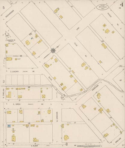 Sanborn Fire Insurance Map from Ritzville, Adams County, Washington (1922), Sheet #0004 - Complete Map Set gallery image, historic Sanborn map, vintage wall art, Washington Washington