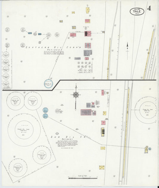Sanborn Fire Insurance Map from Yale, Payne County, Oklahoma (1916), Sheet #0004 - Historic Sanborn Fire Insurance Map Print, vintage old map wall art, antique decor, genealogy gift, Oklahoma Oklahoma map