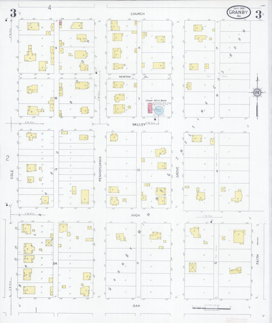 Sanborn Fire Insurance Map from Granby, Newton County, Missouri (1930), Sheet #0003 - Historic Sanborn Fire Insurance Map Print, vintage old map wall art, antique decor, genealogy gift, Missouri Missouri map