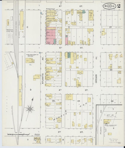 Sanborn Fire Insurance Map from Morris, Stevens County, Minnesota (1892), Sheet #0002 - Complete Map Set gallery image, historic Sanborn map, vintage wall art, Minnesota Minnesota