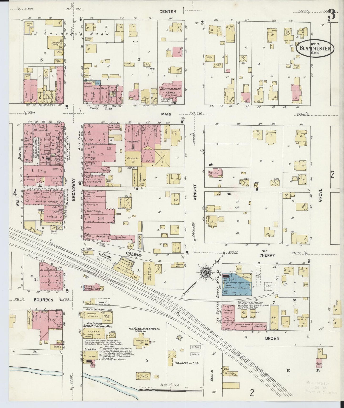 Sanborn Fire Insurance Map from Blanchester, Clinton County, Ohio (1911), Sheet #0003 - Complete Map Set gallery image, historic Sanborn map, vintage wall art, Ohio Ohio