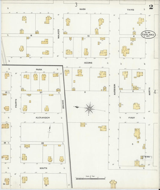 Sanborn Fire Insurance Map from Garland, Dallas County, Texas (1906), Sheet #0002 - Historic Sanborn Fire Insurance Map Print, vintage old map wall art, antique decor, genealogy gift, Texas Texas map