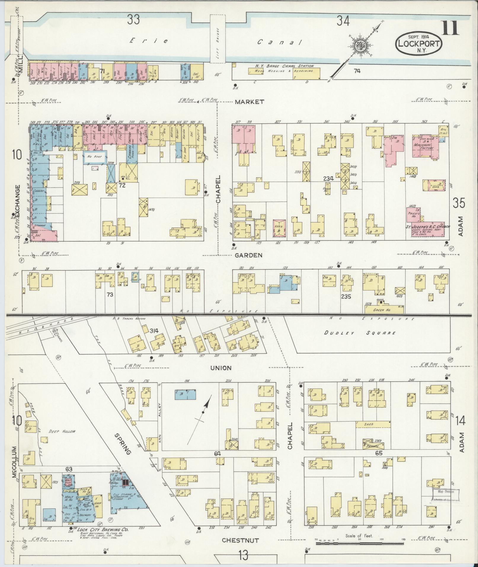 Sanborn Fire Insurance Map from Lockport, Niagara County, New York (1914), Sheet #0011 - Complete Map Set gallery image, historic Sanborn map, vintage wall art, New York New York