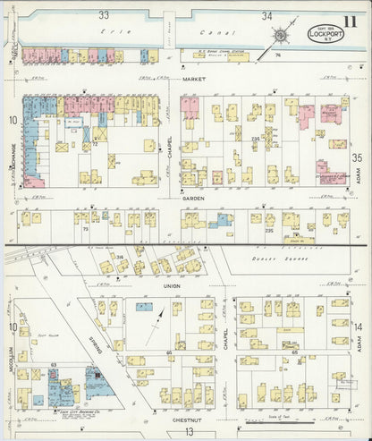 Sanborn Fire Insurance Map from Lockport, Niagara County, New York (1914), Sheet #0011 - Complete Map Set gallery image, historic Sanborn map, vintage wall art, New York New York