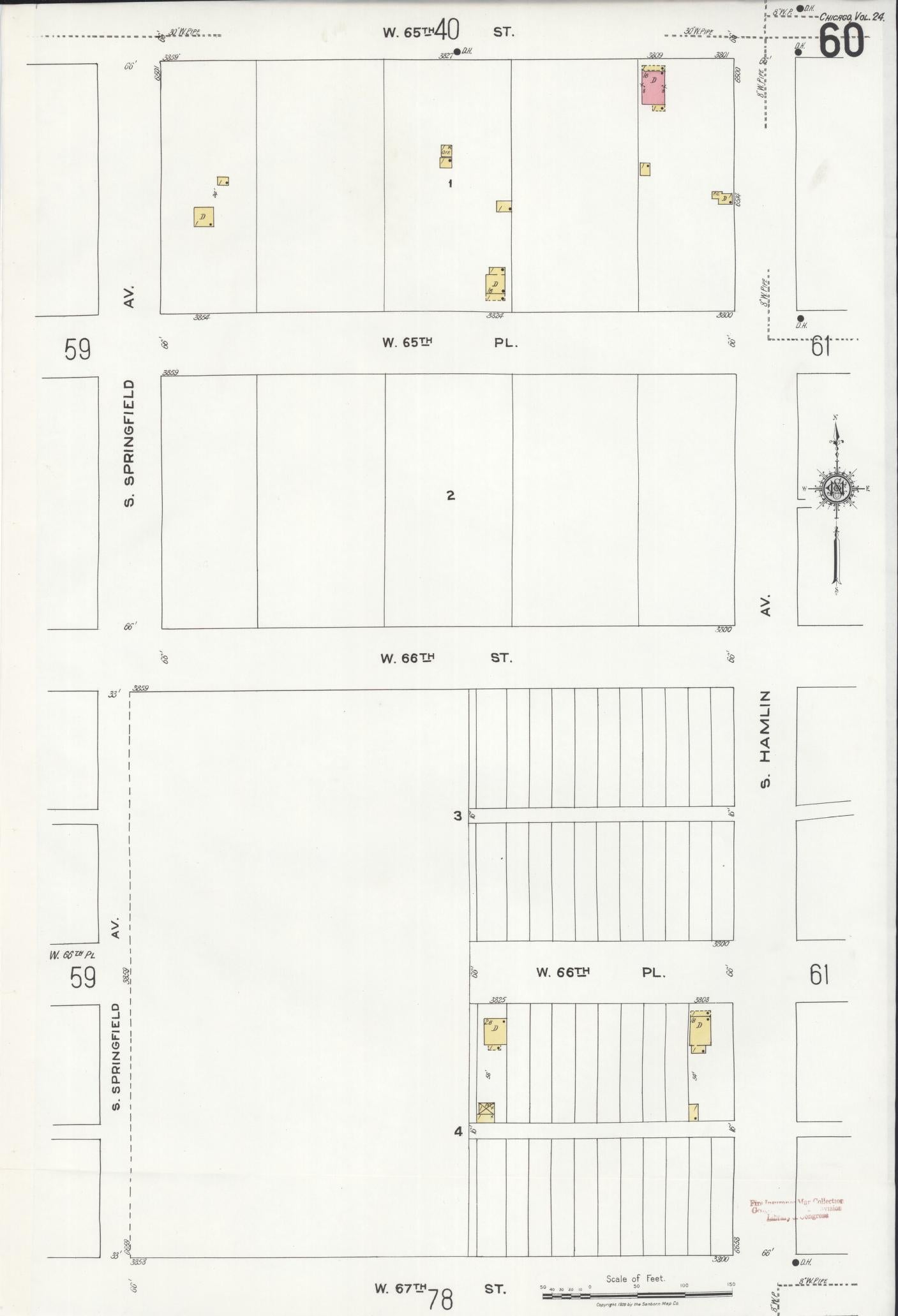 Sanborn Fire Insurance Map from Chicago, Cook County, Illinois. (1920), Sheet 60 – Historic Sanborn Fire Insurance Map Print