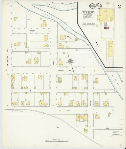 Sanborn Fire Insurance Map from Damascus, Washington County, Virginia (1913), Sheet #0002 - Complete Map Set gallery image, historic Sanborn map, vintage wall art, Virginia Virginia