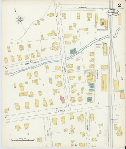 Sanborn Fire Insurance Map from Bainbridge, Chenango County, New York (1903), Sheet #0002 - Complete Map Set gallery image, historic Sanborn map, vintage wall art, New York New York
