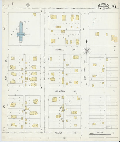 Sanborn Fire Insurance Map from Ponca City, Kay County, Oklahoma (1903), Sheet #0006 - Complete Map Set gallery image, historic Sanborn map, vintage wall art, Oklahoma Oklahoma
