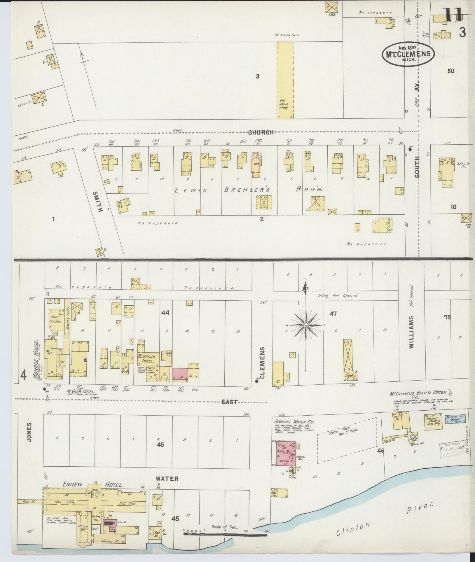 Sanborn Fire Insurance Map from Mount Clemens, Macomb County, Michigan (1897), Sheet #0011 - Complete Map Set gallery image, historic Sanborn map, vintage wall art, Michigan Michigan
