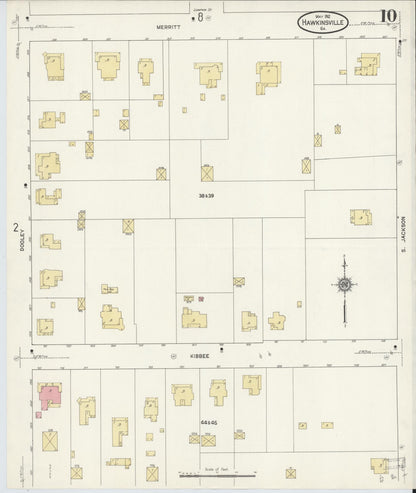 Sanborn Fire Insurance Map from Hawkinsville, Pulaski County, Georgia (1912), Sheet #0010 - Complete Map Set gallery image, historic Sanborn map, vintage wall art, Georgia Georgia