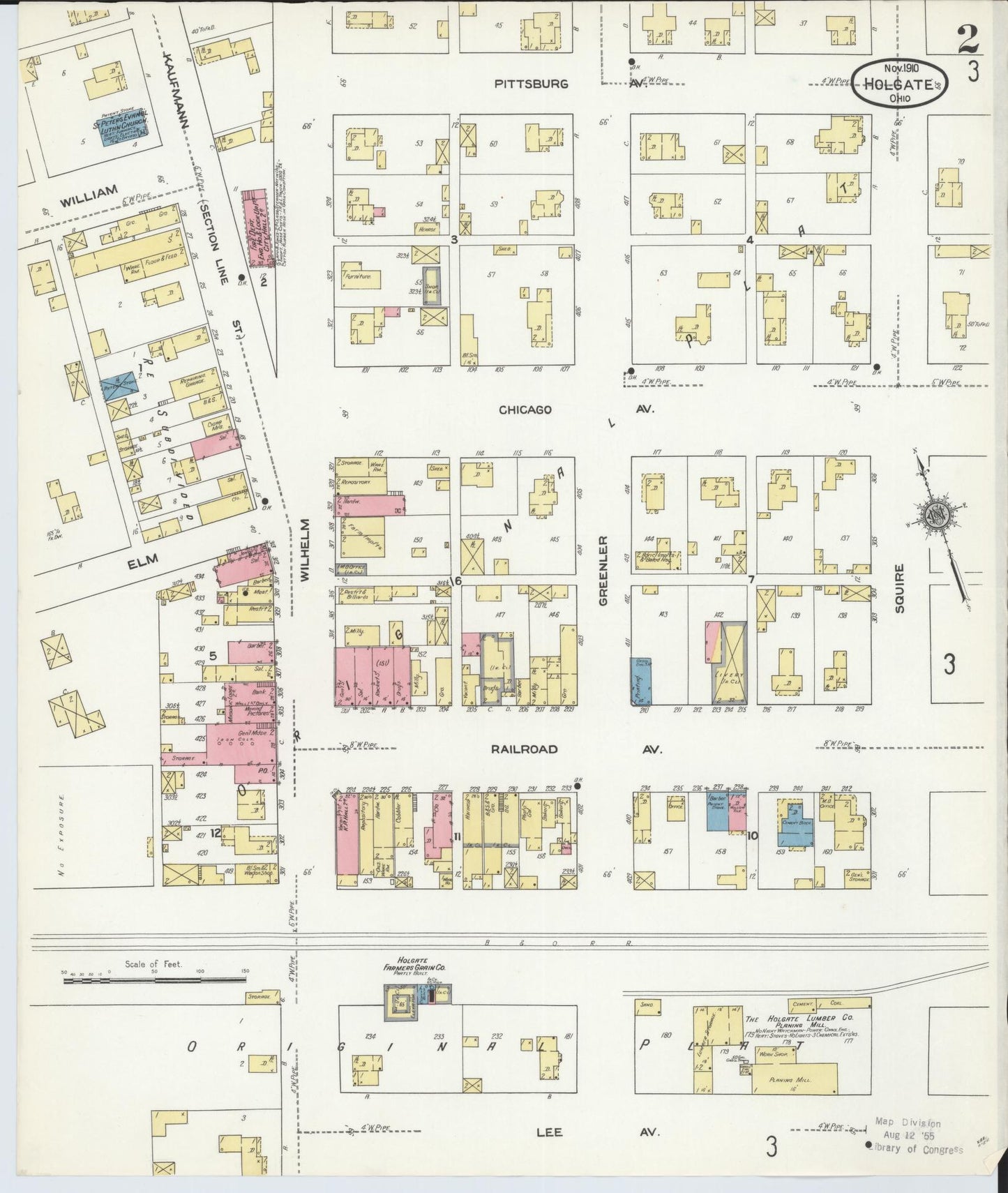 Sanborn Fire Insurance Map from Holgate, Henry County, Ohio (1910), Sheet #0002 - Complete Map Set gallery image, historic Sanborn map, vintage wall art, Ohio Ohio