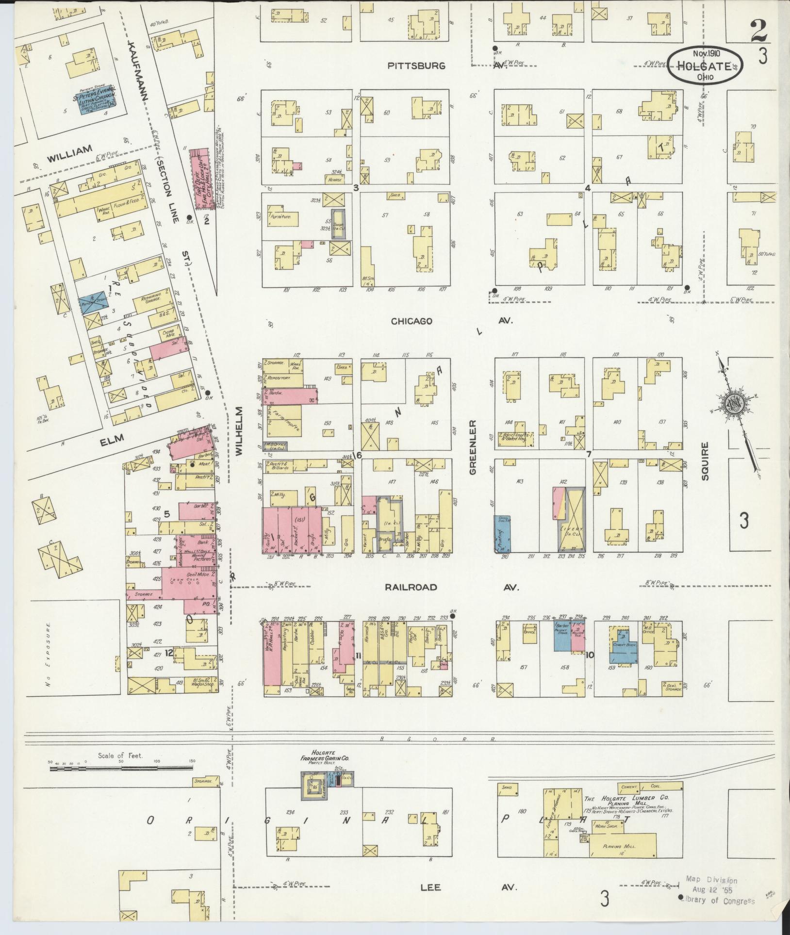 Sanborn Fire Insurance Map from Holgate, Henry County, Ohio (1910), Sheet #0002 - Complete Map Set gallery image, historic Sanborn map, vintage wall art, Ohio Ohio