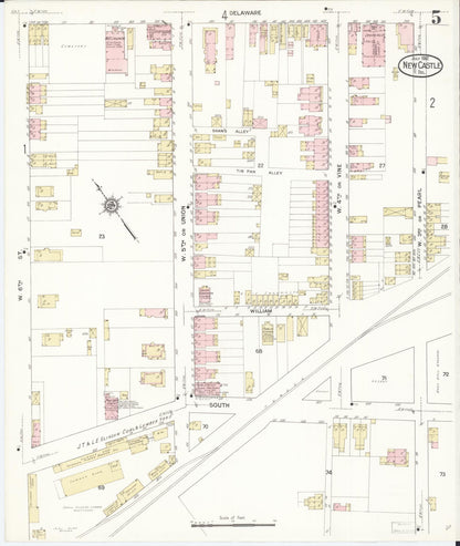 Sanborn Fire Insurance Map from New Castle, New Castle County, Delaware (1912), Sheet #0005 - Complete Map Set gallery image, historic Sanborn map, vintage wall art, Delaware Delaware