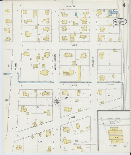 Sanborn Fire Insurance Map from Marengo, McHenry County, Illinois (1893), Sheet #0004 - Historic Sanborn Fire Insurance Map Print, vintage old map wall art, antique decor, genealogy gift, Illinois Illinois map