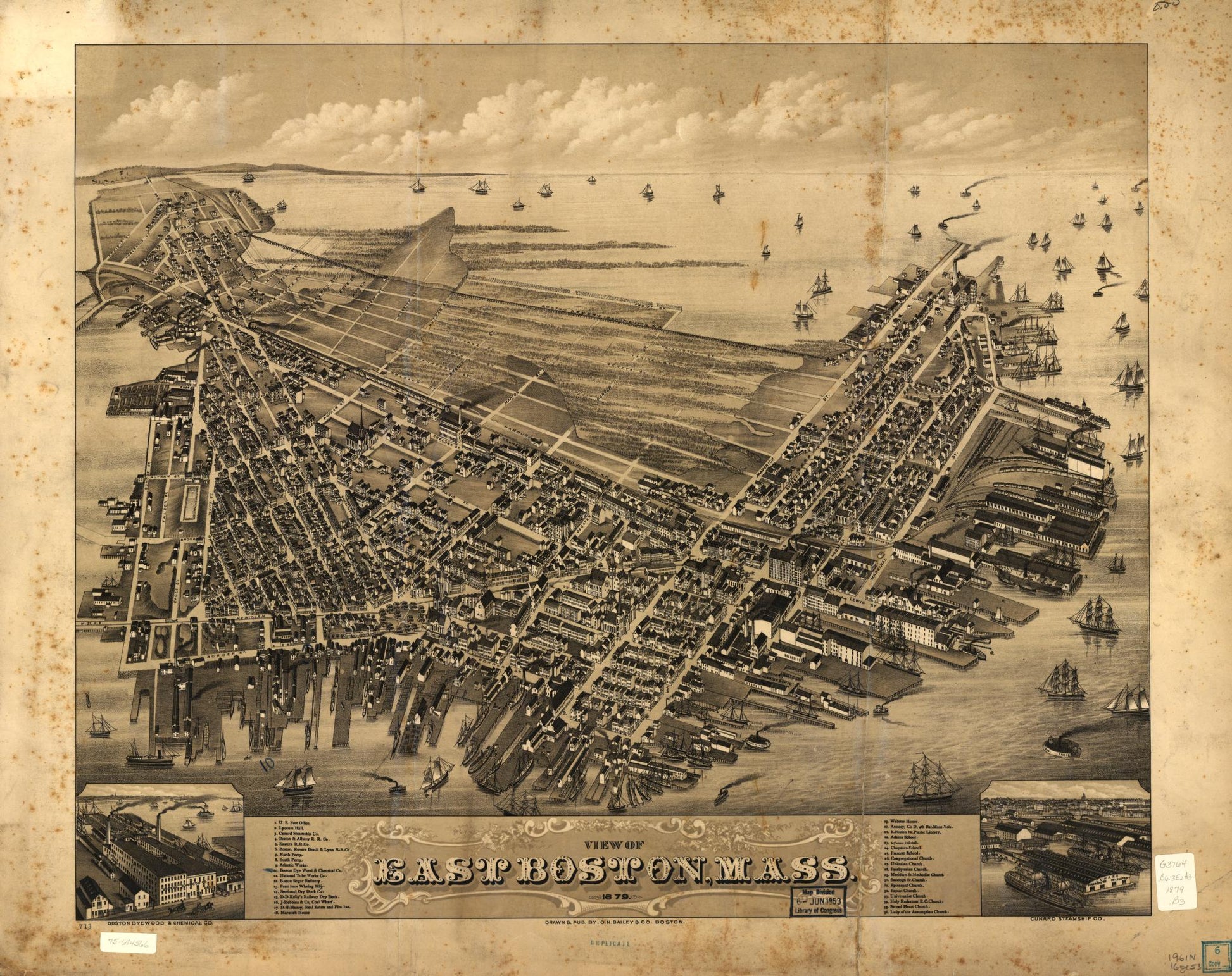 View of East Boston, Mass. 1879. (1879) – Historic Bird’s-Eye View Panorama Print