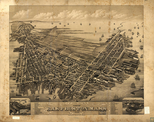 View of East Boston, Mass. 1879. (1879) – Historic Bird’s-Eye View Panorama Print