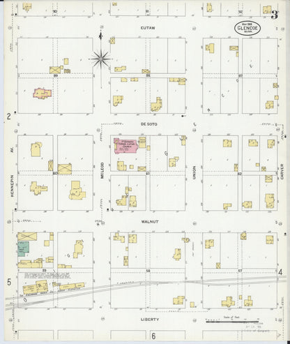 Sanborn Fire Insurance Map from Glencoe, Mcleod County, Minnesota (1908), Sheet #0003 - Complete Map Set gallery image, historic Sanborn map, vintage wall art, Minnesota Minnesota