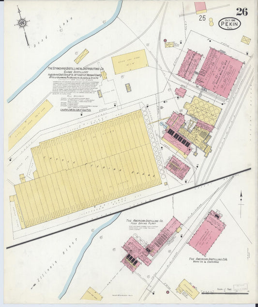 Sanborn Fire Insurance Map from Pekin, Tazewell County, Illinois (1916), Sheet #0026 - Historic Sanborn Fire Insurance Map Print, vintage old map wall art, antique decor, genealogy gift, Illinois Illinois map