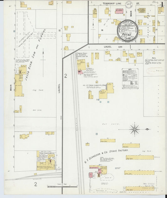 Sanborn Fire Insurance Map from Payne, Paulding County, Ohio (1899), Sheet #0001 - Complete Map Set gallery image, historic Sanborn map, vintage wall art, Ohio Ohio