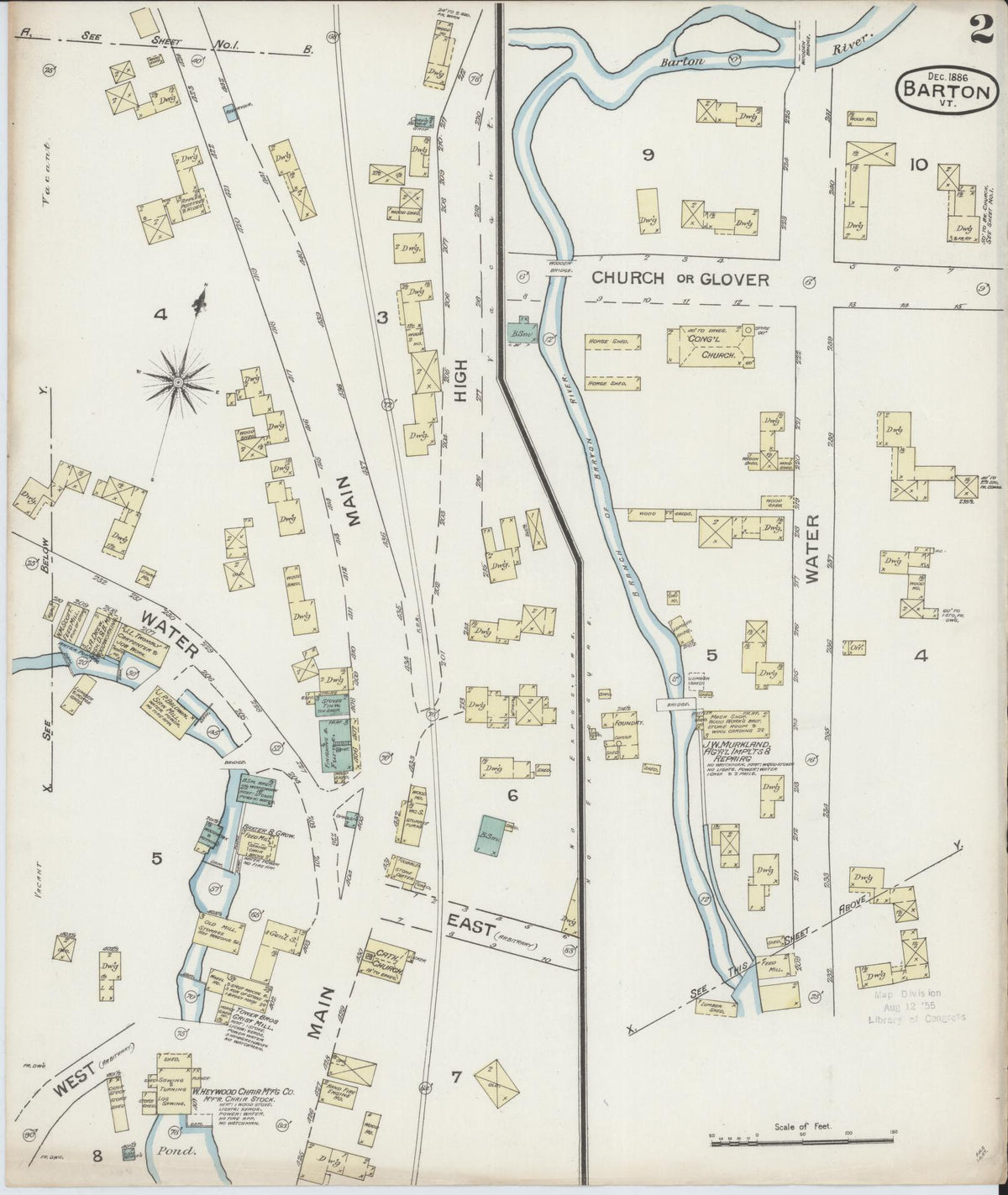 Sanborn Fire Insurance Map from Barton, Orleans County, Vermont (1886), Sheet #0002 - Complete Map Set gallery image, historic Sanborn map, vintage wall art, Vermont Vermont