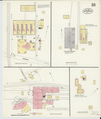 Sanborn Fire Insurance Map from Mount Vernon, Knox County, Ohio (1907), Sheet #0018 - Historic Sanborn Fire Insurance Map Print, vintage old map wall art, antique decor, genealogy gift, Ohio Ohio map