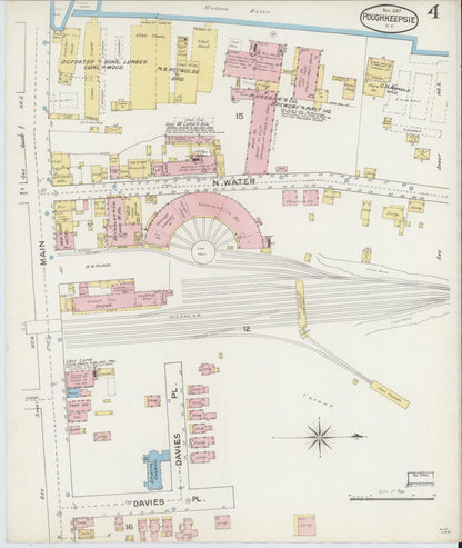 Sanborn Fire Insurance Map from Poughkeepsie, Dutchess County, New York (1887), Sheet #0004 - Complete Map Set gallery image, historic Sanborn map, vintage wall art, New York New York