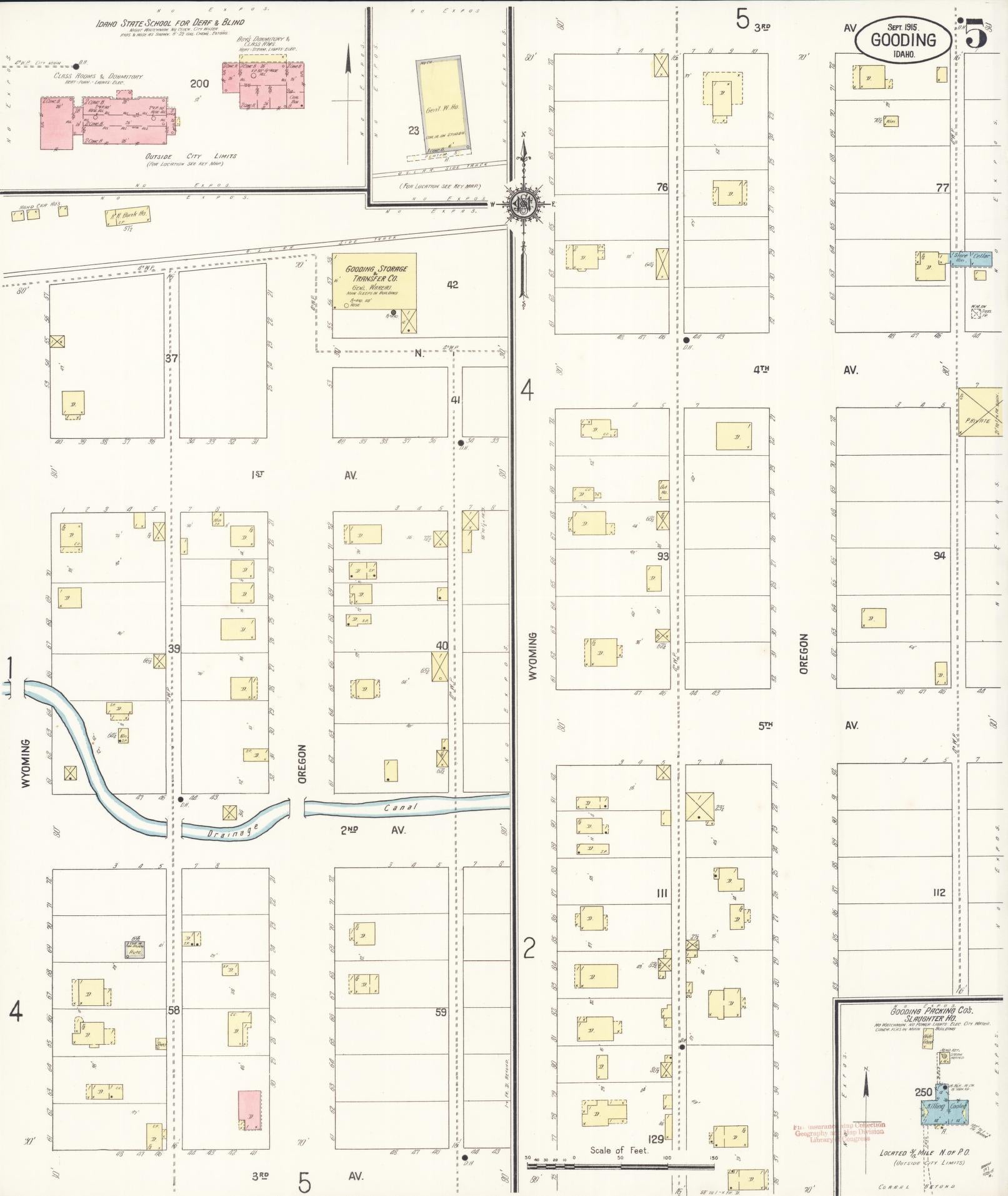 Sanborn Fire Insurance Map from Gooding, Gooding County, Idaho (1915), Sheet #0005 - Complete Map Set gallery image, historic Sanborn map, vintage wall art, Idaho Idaho