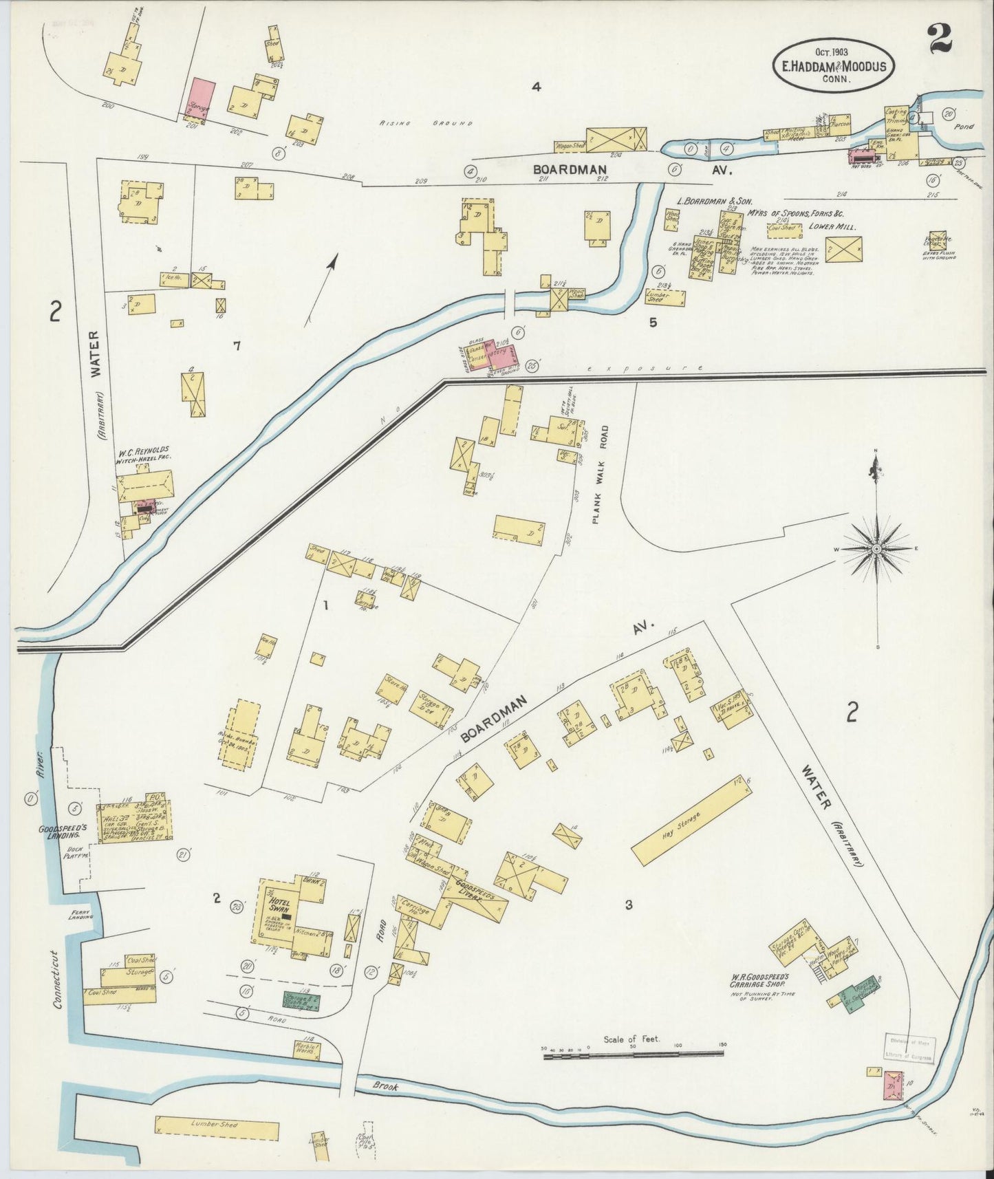 Sanborn Fire Insurance Map from East Haddam, Middlesex County, Connecticut (1903), Sheet #0002 - Complete Map Set gallery image, historic Sanborn map, vintage wall art, Connecticut Connecticut