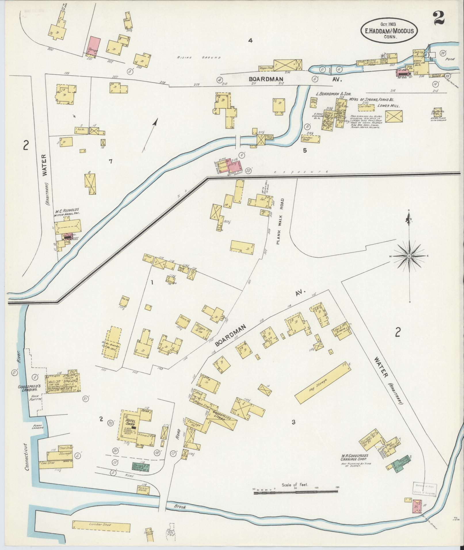 Sanborn Fire Insurance Map from East Haddam, Middlesex County, Connecticut (1903), Sheet #0002 - Complete Map Set gallery image, historic Sanborn map, vintage wall art, Connecticut Connecticut