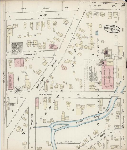 Sanborn Fire Insurance Map from Fond du Lac, Fond du Lac County, Wisconsin (1884), Sheet #0002 - Historic Sanborn Fire Insurance Map Print, vintage old map wall art, antique decor, genealogy gift, Wisconsin Wisconsin map