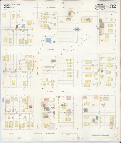 Sanborn Fire Insurance Map from Trinidad, Las Animas County, Colorado (1948), Sheet #0032 - Complete Map Set gallery image, historic Sanborn map, vintage wall art, Colorado Colorado
