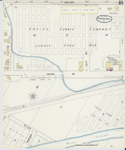 Sanborn Fire Insurance Map from Hannibal, Marion County, Missouri (1890), Sheet #0018 - Complete Map Set gallery image, historic Sanborn map, vintage wall art, Missouri Missouri