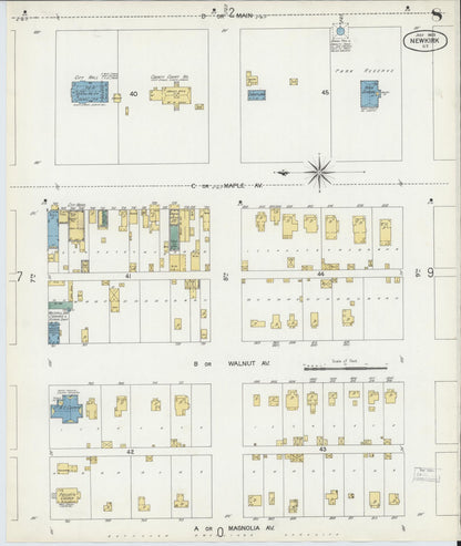 Sanborn Fire Insurance Map from Newkirk, Kay County, Oklahoma (1903), Sheet #0008 - Complete Map Set gallery image, historic Sanborn map, vintage wall art, Oklahoma Oklahoma