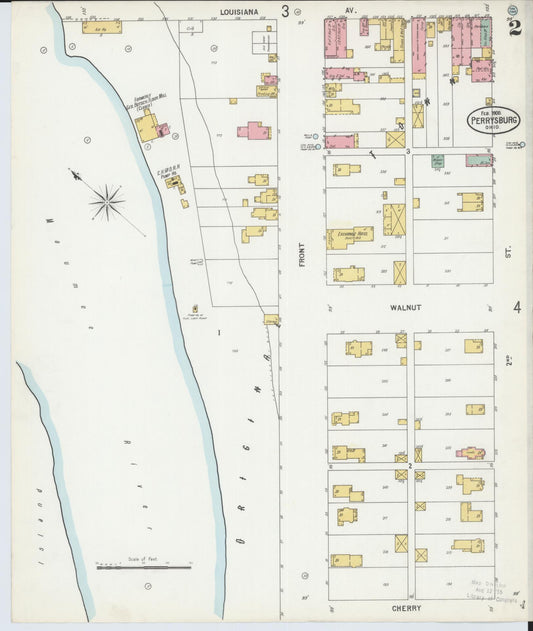 Sanborn Fire Insurance Map from Perrysburg, Wood County, Ohio (1900), Sheet #0002 - Historic Sanborn Fire Insurance Map Print, vintage old map wall art, antique decor, genealogy gift, Ohio Ohio map