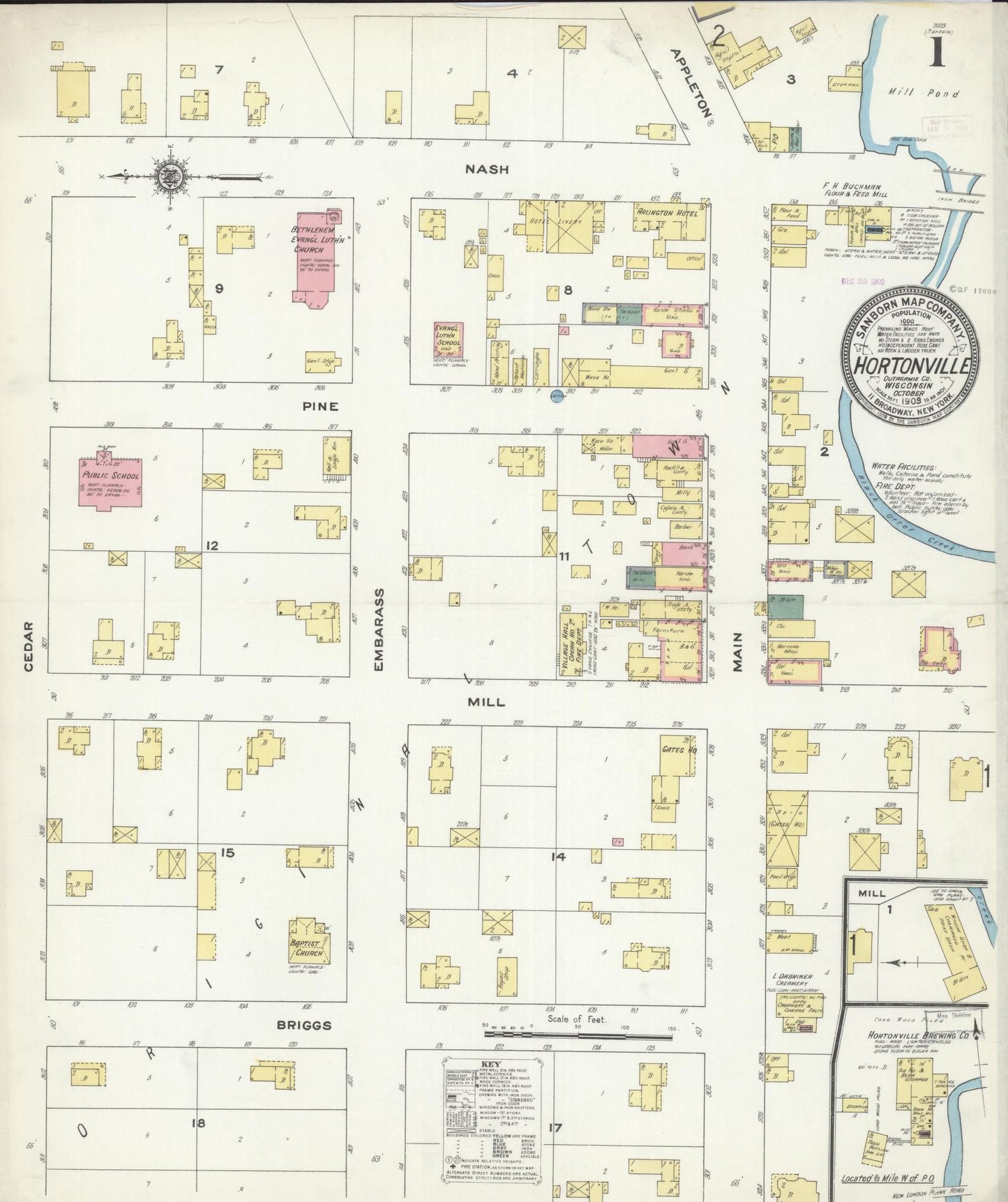 Hortonville, Outagamie County, Wisconsin (1909) – Sanborn Fire Insurance Map – Map View