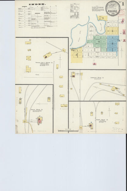 Sanborn Fire Insurance Map from Virginia, Saint Louis County, Minnesota (1897), Sheet #0001 - Complete Map Set gallery image, historic Sanborn map, vintage wall art, Minnesota Minnesota