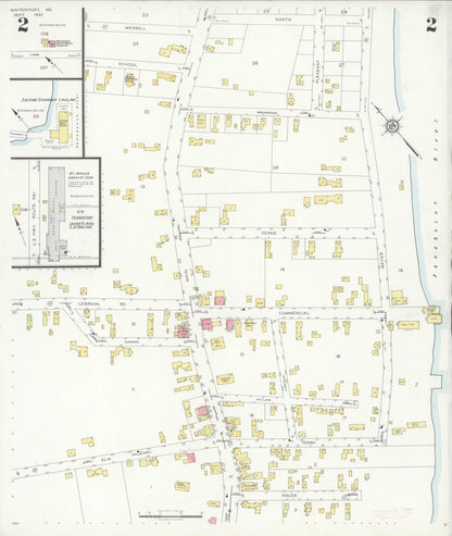 Sanborn Fire Insurance Map from Winterport, Waldo County, Maine (1933), Sheet #0002 - Complete Map Set gallery image, historic Sanborn map, vintage wall art, Maine Maine