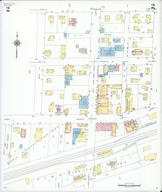 Sanborn Fire Insurance Map from Mantua, Portage County, Ohio (1950), Sheet #0002 - Historic Sanborn Fire Insurance Map Print, vintage old map wall art, antique decor, genealogy gift, Ohio Ohio map