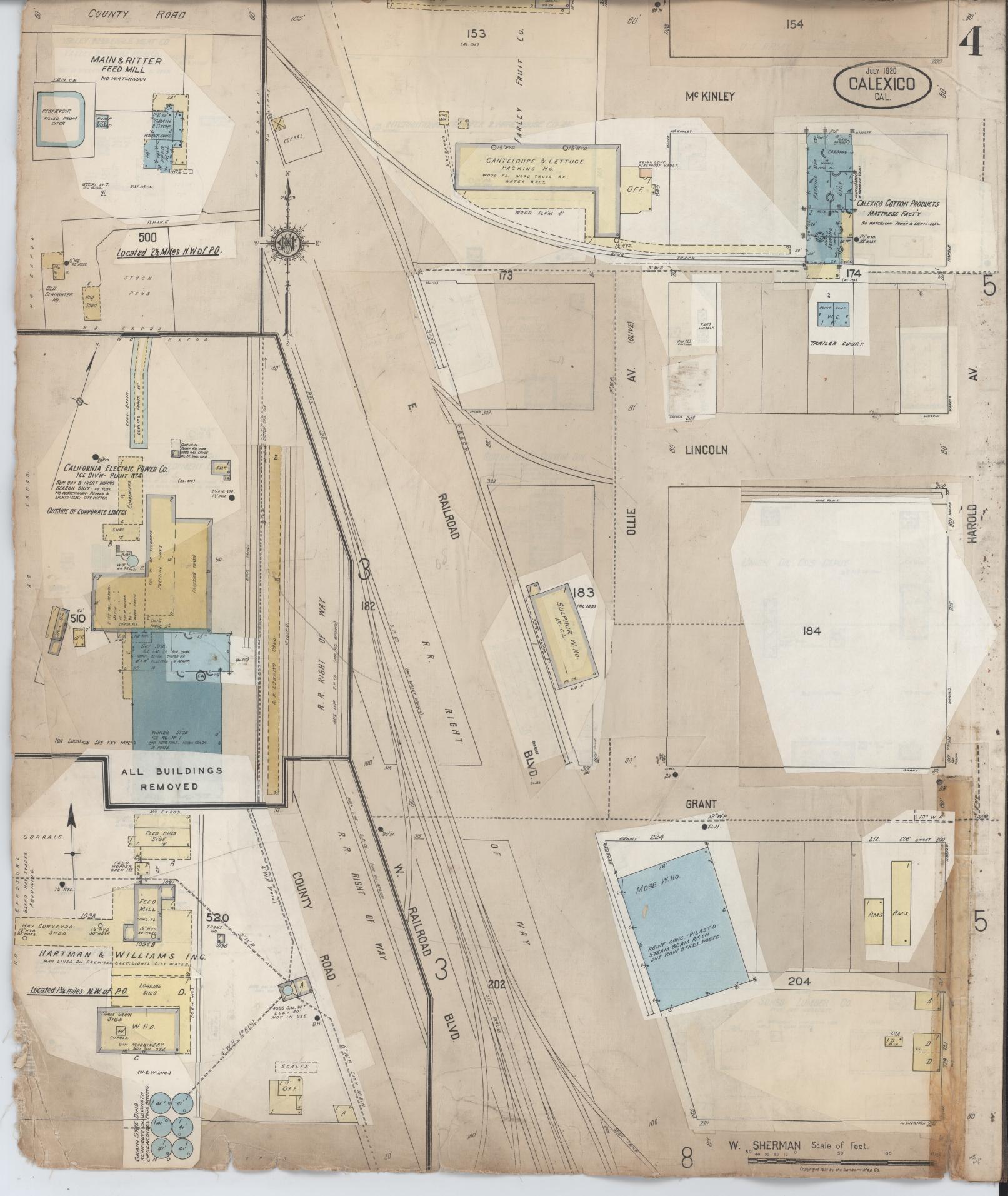 Sanborn Fire Insurance Map from Calexico, Imperial County, California (1956), Sheet #0004 - Complete Map Set gallery image, historic Sanborn map, vintage wall art, California California