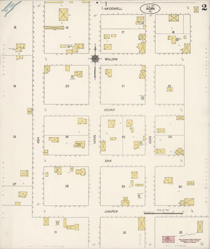 Sanborn Fire Insurance Map from Adin, Modoc County, California (1912), Sheet #0002 - Historic Sanborn Fire Insurance Map Print, vintage old map wall art, antique decor, genealogy gift, California California map