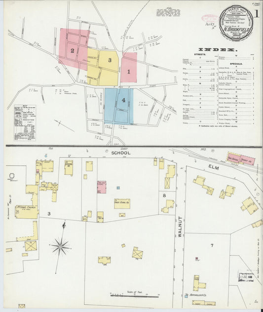 Sanborn Fire Insurance Map from North Brookfield, Worcester County, Massachusetts. (1892) – Historic Sanborn Fire Insurance Map Print