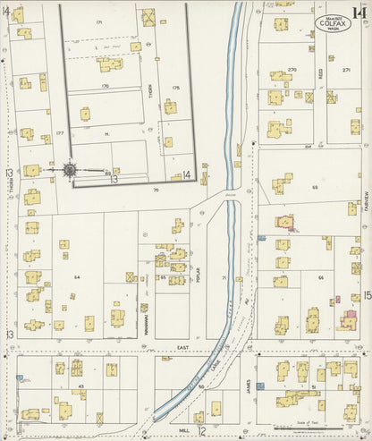 Sanborn Fire Insurance Map from Colfax, Whitman County, Washington (1922), Sheet #0014 - Complete Map Set gallery image, historic Sanborn map, vintage wall art, Washington Washington
